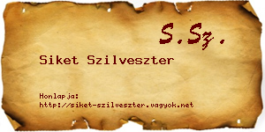 Siket Szilveszter névjegykártya