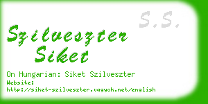 szilveszter siket business card